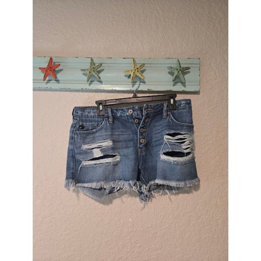Kancan Distressed Denim Shorts